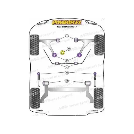 POWERFLEX 500 Abarth Boccola barra stabilizzatrice anteriore diam.20mm