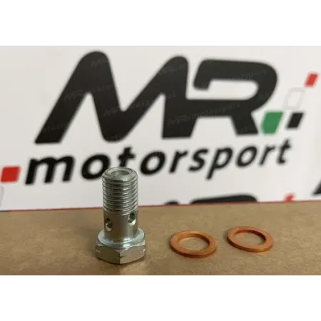 Perforated screw for turbocharger oil inlet without filter