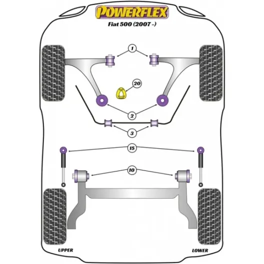POWERFLEX 500 Abarth Tamponi ammortizzatore posteriore PFR 16-515