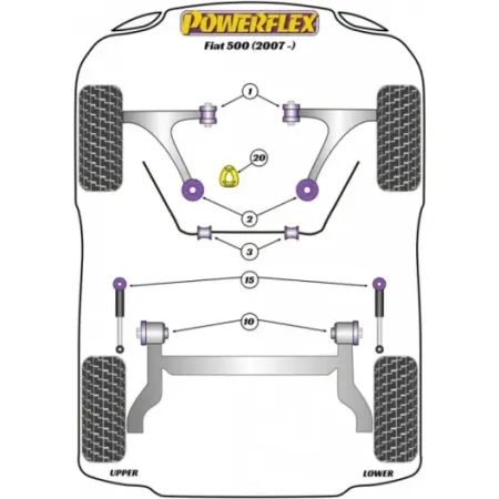 POWERFLEX 500 Abarth Tamponi ammortizzatore posteriore PFR 16-515