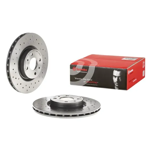 Pair of Brembo XTRA 284 mm front discs for Bosch 500/595 abarth single pump system