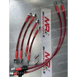 Braided aeronautical brake hoses kit for Grande Punto Abarth / Punto Evo Abarth - 6 pieces (2 FRONT + 4 REAR)