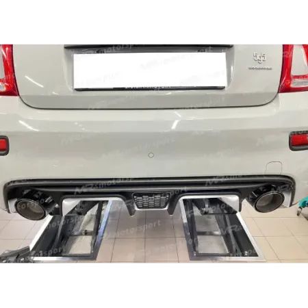 Terminal with silenced minipance 500 595 abarth with 120 MM CARBON tips