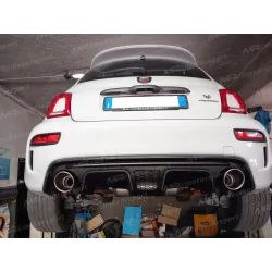 Terminal with silenced minipance 500 595 abarth with 120 MM CARBON tips 2