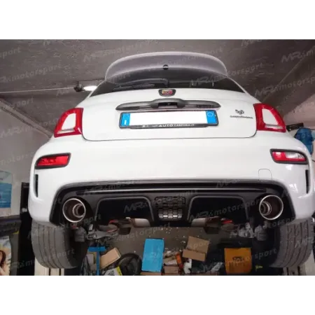 Terminal with silenced minipance 500 595 abarth with 120 MM CARBON tips