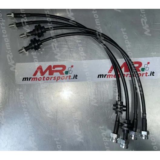 Kit tubi freno aeronautici in treccia metallica Alfa Romeo Giulietta 930 pinze ANTERIORI + POSTERIORI KIT COMPLETO