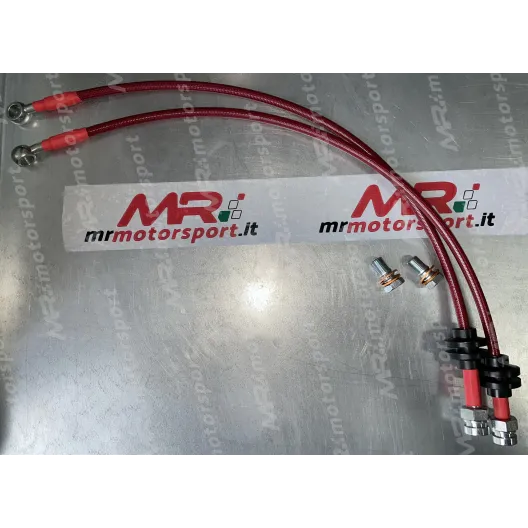 Braided aeronautical brake hoses kit for Grande Punto Abarth / Punto Evo Abarth