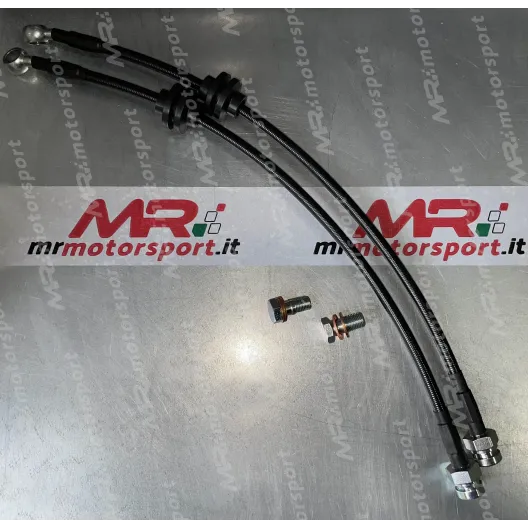 Braided aeronautical brake hoses kit for Grande Punto Abarth / Punto Evo Abarth
