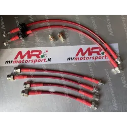 Kit 6 tubi freno aeronautici in treccia per Fiat Abarth 500 / 595 / 695 - 6 pezzi (2 ANTERIORI + 4 POSTERIORI ) 2