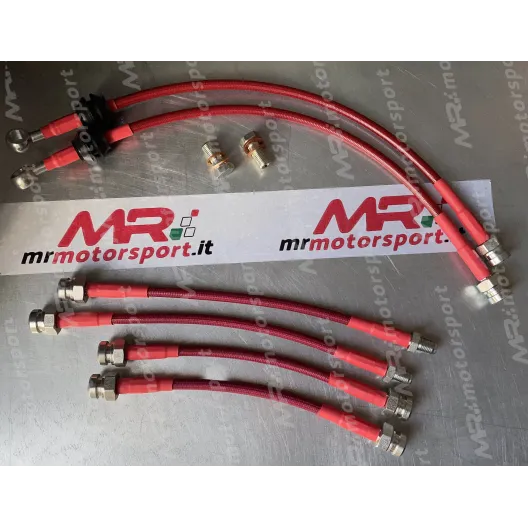 Braided brake hose kit for Fiat Abarth 500 / 595 / 695 - 6 pieces (2 FRONT + 4 REAR)
