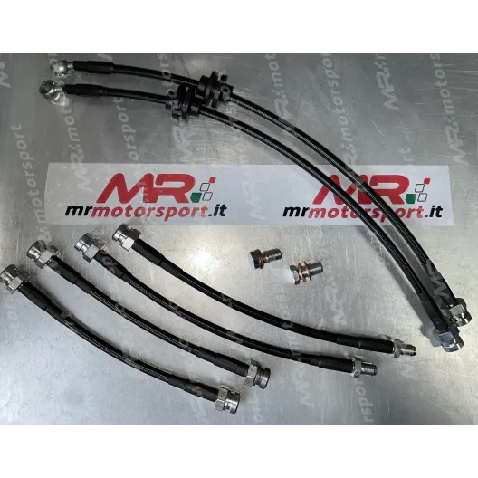Braided brake hose kit for Fiat Abarth 500 / 595 / 695 - 6 pieces (2 FRONT + 4 REAR)