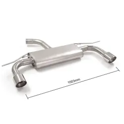 Ragazzon posteriore inox sdoppiato "Sport Line" con terminali singoli dx/sx rotondi 102mm (linea maggiorata 76mm)