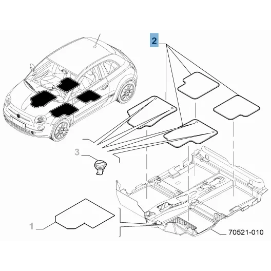 Kit tappeti in moquette per Abarth 500 Manual Gear