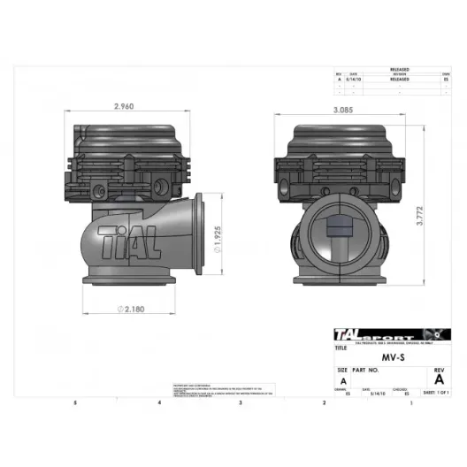 Wastegate Tial Sport Mv-S ATTACCO 38 mm