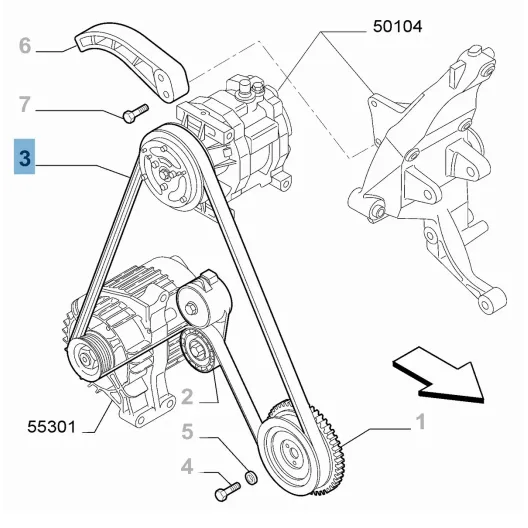 Cinghia Servizi 500 Abarth ORIGINALE MOPAR FIAT ABARTH