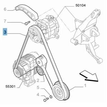 Cinghia Servizi 500 Abarth ORIGINALE MOPAR FIAT ABARTH