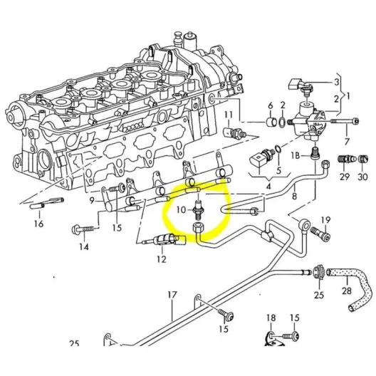 Bar-Tek valvola RS4 pressione rail VAG 2.0 TFSI EA113