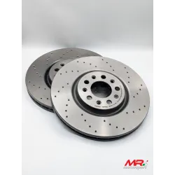 Pair of 330 mm perforated discs for Alfa Romeo Giulietta Brembo system