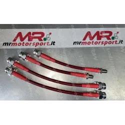 Kit 4 tubi freno aeronautici in treccia per Abarth 500/595 - 4 pezzi (4 POSTERIORI ) Goodridge 2