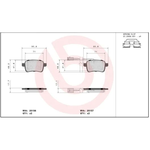 Pastiglie posteriori Brembo Alfa Romeo Giulietta 1400 t-jet