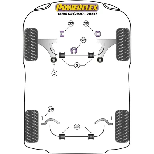 Toyota Yaris Gr Front Anti-Roll Bar Bush 24.2 mm Position n°3