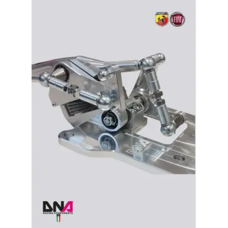 Kit torretta cambio regolabile anodizzata naturale DNA Racing con pomello grigio 500 Abarth