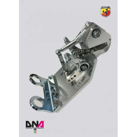 Kit torretta cambio regolabile anodizzata naturale DNA Racing con pomello grigio 500 Abarth