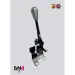Kit torretta cambio regolabile DNA Racing anodizzata nera pomello grigio 500 Abarth