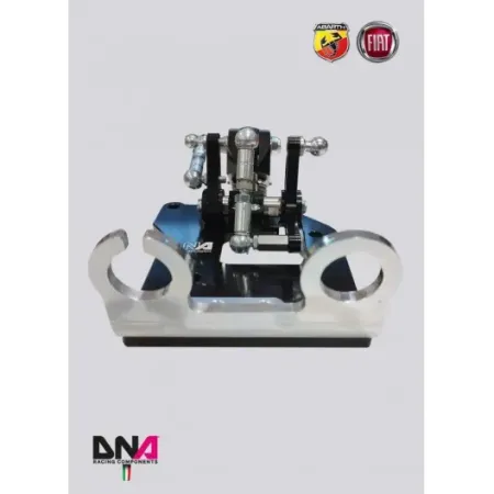 Kit torretta cambio regolabile DNA Racing anodizzata nera pomello grigio 500 Abarth
