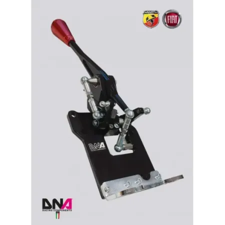 Kit torretta cambio regolabile DNA Racing anodizzata nera pomello 695 style 500 Abarth