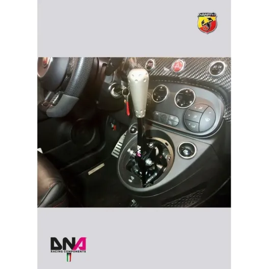 Kit torretta cambio regolabile DNA Racing anodizzata nera pomello 695 style 500 Abarth