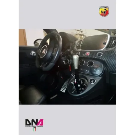 Kit torretta cambio regolabile DNA Racing anodizzata nera pomello 695 style 500 Abarth