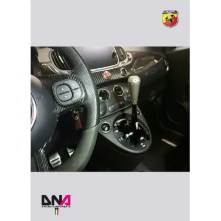 Kit torretta cambio regolabile DNA Racing anodizzata nera pomello 695 style 500 Abarth