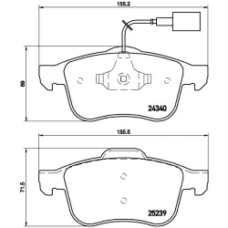 Brembo Alfa Romeo Giulietta pads for 305 x 28 system for Teves caliper NO Brembo 2