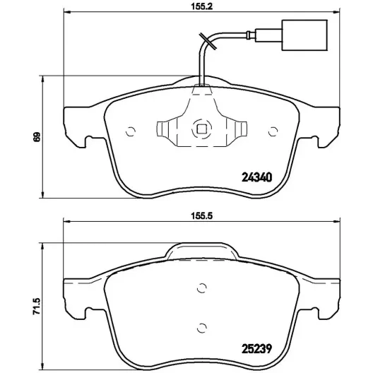 Brembo Alfa Romeo Giulietta pads for 305 x 28 system for Teves caliper NO Brembo