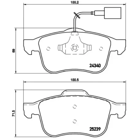 Brembo Alfa Romeo Giulietta pads for 305 x 28 system for Teves caliper NO Brembo