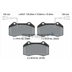 Pastigle Pagid Street per 4 pompanti 305 mm 500 ABARTH / Punto Abarth Alfa mito 155/170 2