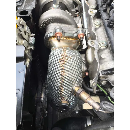 Downpipe De cat  td04 70 mm race with double probe INSULATED