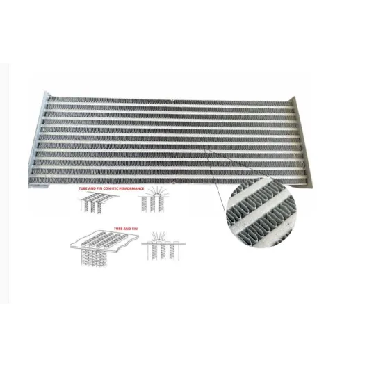 Oversized intercooler tube fin Fiat Grande Punto Abarth 1.4 T-Jet with semi-pipe