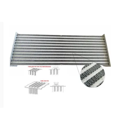 Oversized intercooler tube fin Fiat Grande Punto Abarth 1.4 T-Jet with semi-pipe