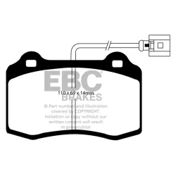 EBC 500 abarth front pads FOR BREMBO CALIPER 305 MM FOR 159 305 CALIPERS 2