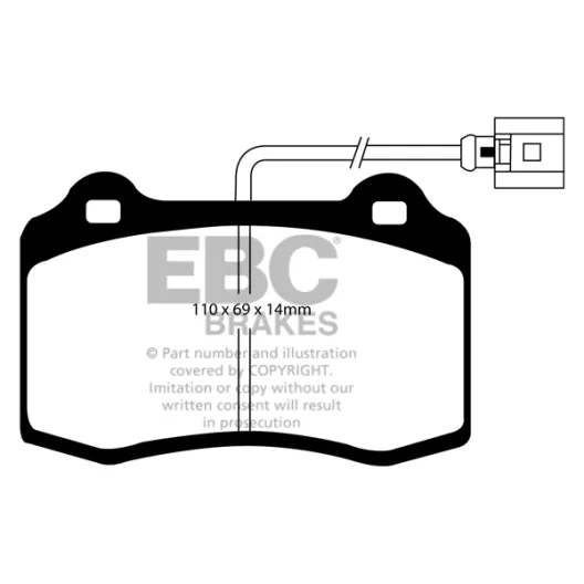 EBC 500 abarth front pads FOR BREMBO CALIPER 305 MM FOR 159 305 CALIPERS