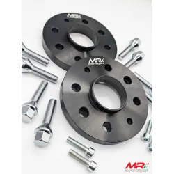 Coppia distanziali 500 abarth spessore 13 mm con bulloneria ANODIZZATI NERI