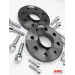 Coppia distanziali 500 abarth spessore 16 mm con bulloneria ANODIZZATI NERI