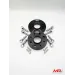 Coppia distanziali 500 abarth spessore 16 mm con bulloneria ANODIZZATI NERI