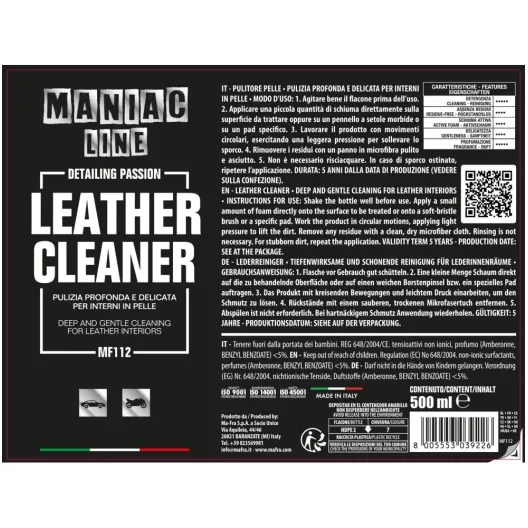 LEATHER CLEANER MAFRA MANIAC LINE AUTO