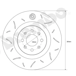 copy of Pair of 305 mm discs for Brembo 500 595 Abarth 2