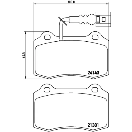 BREMBO 500 abarth front pads FOR BREMBO 305 MM CALIPER FOR BREMBO 159 305