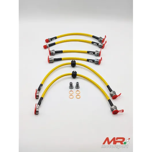 Kit 6 tubi freno aeronautici in treccia per Fiat Abarth 500 / 595 / 695 - 6 pezzi (2 ANTERIORI+4 POSTERIORI ) Goodridge