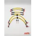 Kit 6 tubi freno aeronautici in treccia per Fiat Abarth 500 / 595 / 695 - 6 pezzi (2 ANTERIORI+4 POSTERIORI ) Goodridge